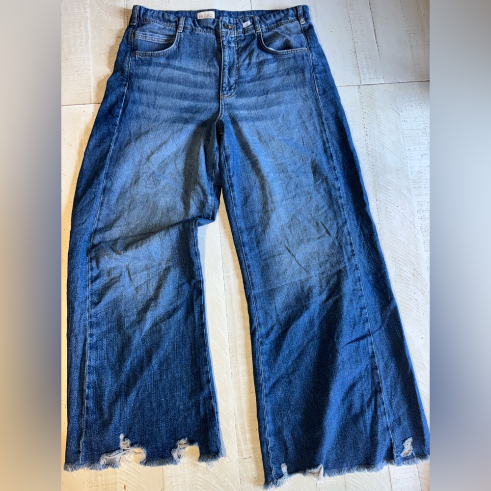 Pilcro Blue Wide Leg Jeans